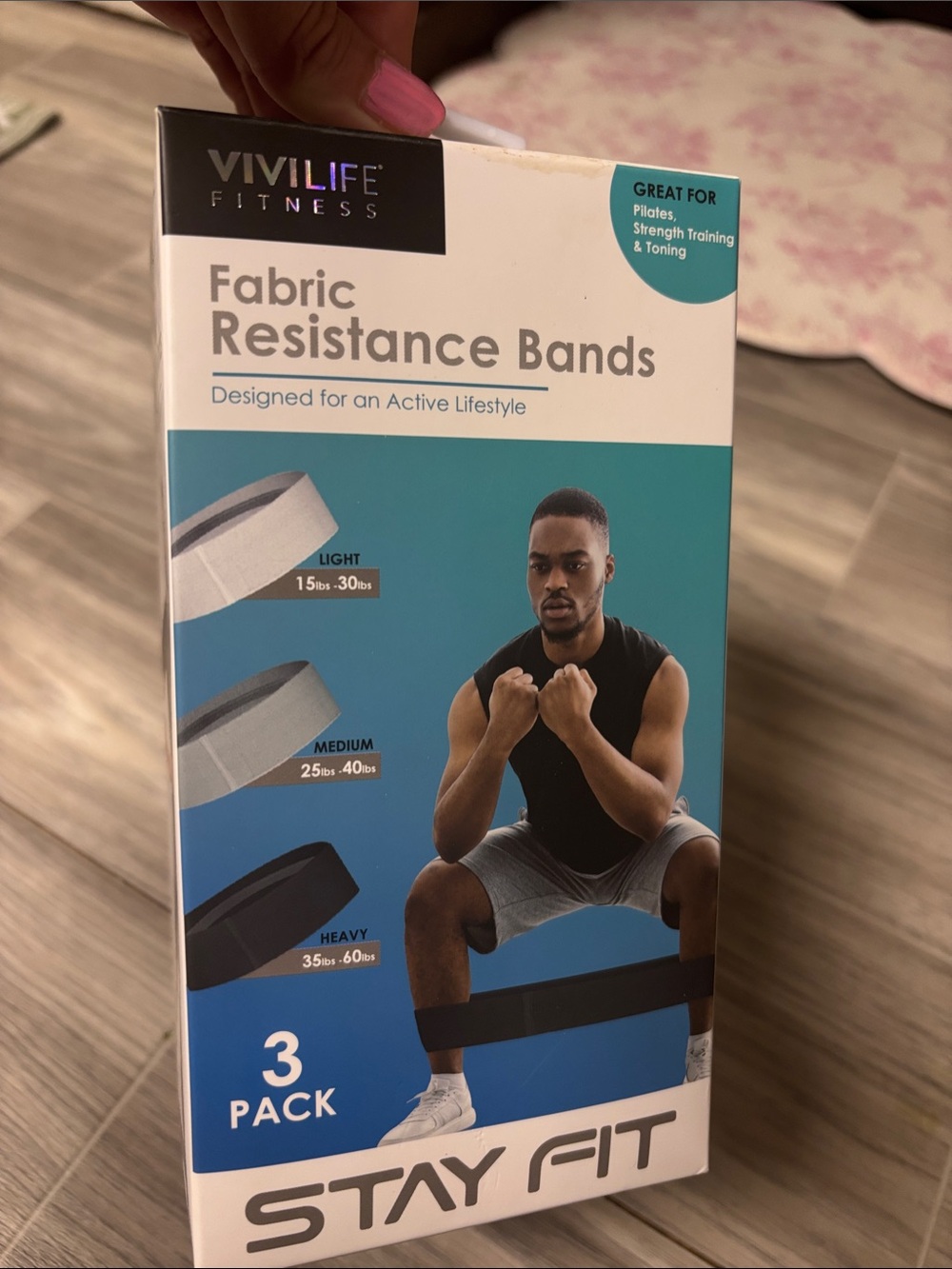 VIVILIFE Fabric Resistance Bands 3-Pack - Light/Medium/Heavy